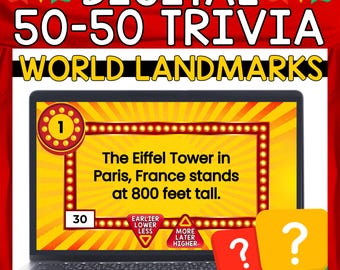 Virtual Trivia Game, World Landmarks, Digital Quiz Game, PowerPoint, Family Game Night, Online Party Game, Quiz Show, Team Trivia, Pub Quiz