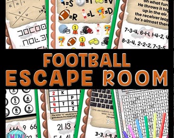 Football Escape Room Word Search, Printable Party Game for Kids, Puzzles, Classroom Party, Family Game Night, Secret Codes, Teamwork Game