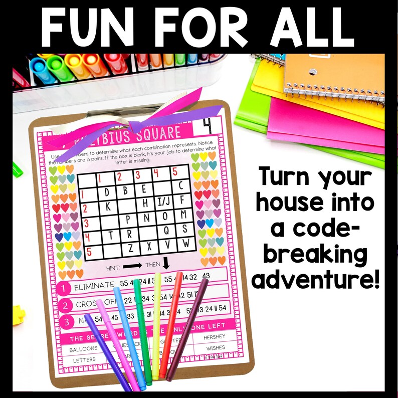 Valentine's Day Escape Room for Kids, Printable Party Game, Cipher ...