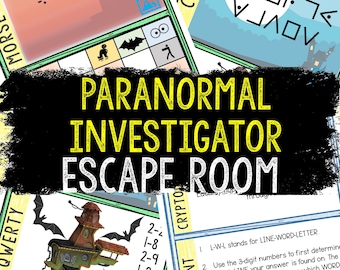 Escape Room for Kids - Printable Party Game – Paranormal Investigator Escape Room – Halloween Party Games - Kids Puzzles – Family Game Night