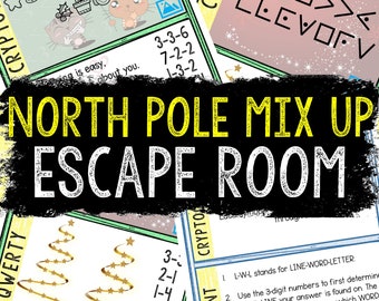 Christmas Escape Room for Kids - Printable Party Game – North Pole Mix Up Escape Room – Christmas Games - Kids Puzzles – Family Game Night