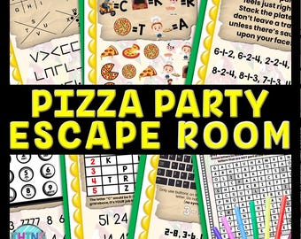 Pizza Party Escape Room Word Search, Printable Party Game for Kids, Puzzles, Classroom Party, Family Game Night, Secret Codes, Birthday Fun