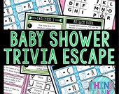 Baby Shower Trivia Game, Pregnancy Game, Escape Room, Printable Party Game, Baby on Board, Baby Shower Ideas, Couples Shower, Baby Game Quiz
