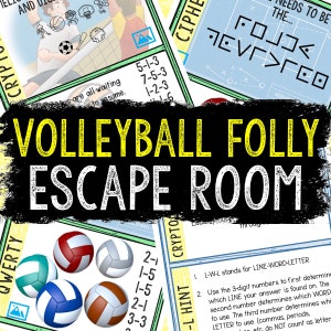 Escape Room for Kids - DIY Printable Game – Volleyball Folly Escape Room Kit – Birthday Party Games - Kids Puzzle Game – Family Game Night