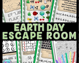 Earth Day Escape Room Word Search, Printable Party Game for Kids, Puzzles, Classroom Party, Family Game Night, Secret Codes, Teamwork Game