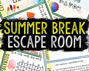 Escape Room for Kids - Printable Party Game – Summer Break Escape Room Kit – Birthday Party Games - Kids Puzzle Game – Family Game Night