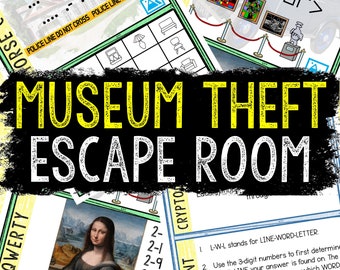 Escape Room for Kids - Printable Party Game – Museum Theft Escape Room Kit – Birthday Party Games - Kids Puzzle Game – Family Game Night