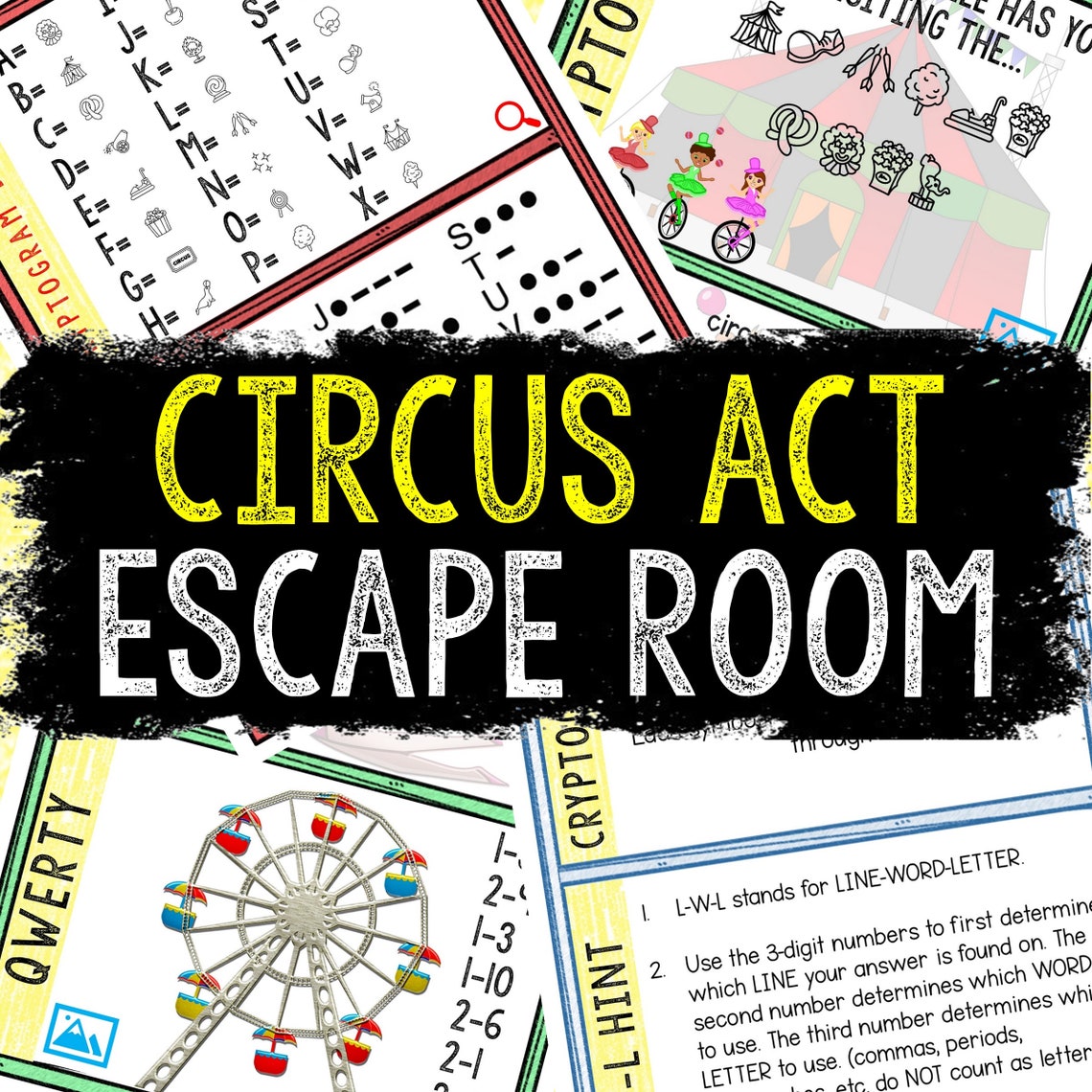 Escape Room for Kids Printable Party Game Circus Act Etsy