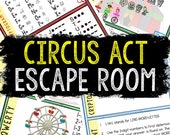 Escape Room for Kids - Printable Party Game – Circus Act Escape Room Kit – Birthday Party Games - Kids Puzzle Game – Family Game Night