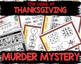 Murder Mystery Game for Kids – Spy Party – Thanksgiving – Secret Agent Codes – Escape Room – Printable Party Props - Holiday Party Game