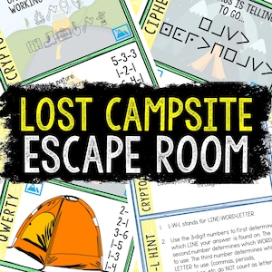Escape Room for Kids - Printable Party Game – Lost Campsite Escape Room Kit – Birthday Party Games - Kids Puzzle Game – Family Game Night