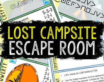 Escape Room for Kids - Printable Party Game – Lost Campsite Escape Room Kit – Birthday Party Games - Kids Puzzle Game – Family Game Night