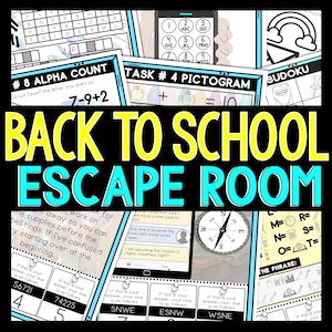 Back to School Escape Room for Kids - Printable Party Game - Kids Puzzles - Family Game Night - First Day of School Activity - Classrooms