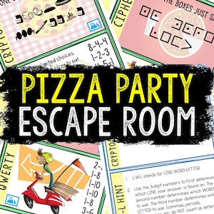 Escape Room for Kids - DIY Printable Game – Pizza Party Escape Room Kit – Birthday Party Games - Kids Puzzle Game – Family Game Night