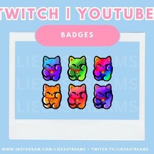 CAT Twitch Sub Badges | Bit Badges | Streamer Emotes | Twitch Grafik - Lucky Cat - Cute - Kawaii