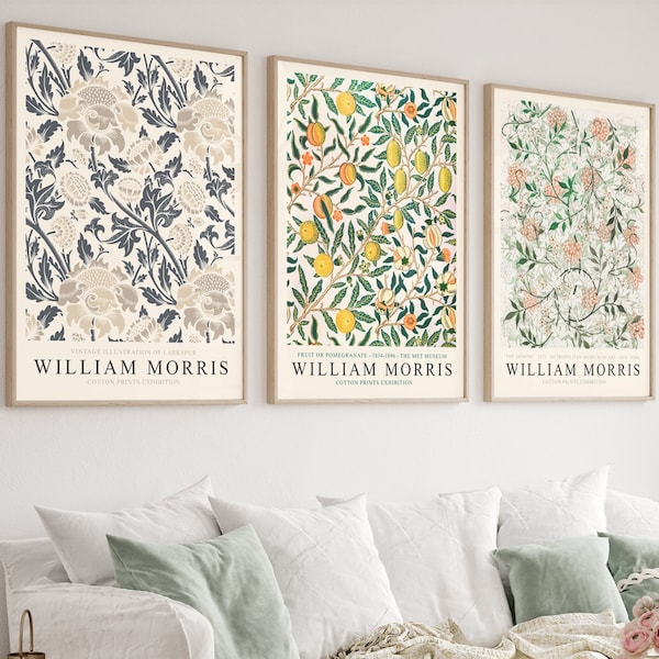 Set Of 3 William Morris Print, William Morris Art, Exhibition Poster Floral Art Prints New home gift, Wild Flowers, Home Decor FAST DELIVERY