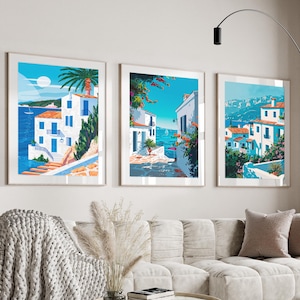 Greece Wall Art,Mamma Mia movie inspired Prints|,Abba merchandise,Mykonos Santorini,Skopelos Greece Travel Print,Hotel Bella Donna Print Art