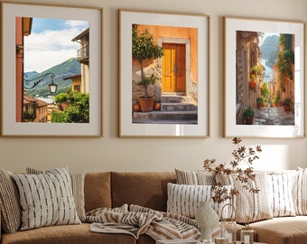 Italy Set of 3 Prints, Italy City Art, Italy Wall Art, Italian Photography Posters, City Home Decor, Orange Theme Prints, FREE FAST DELIVERY