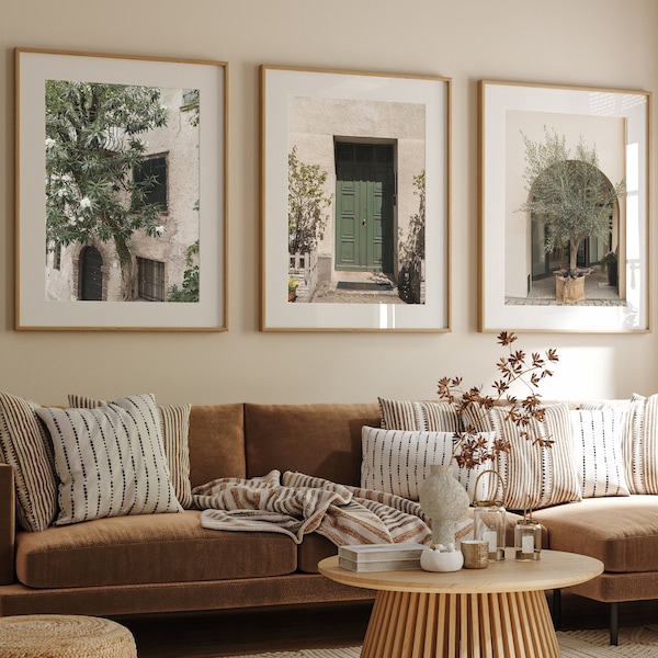 Italy Set of 3 Prints, Italy City Art, Italy Wall Art Prints, Modern Minimalist Photography Posters, Home Decor, Green Olive Tree Malta