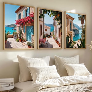 Greece Wall Art,Mamma Mia movie inspired Prints|,Abba merchandise,Mykonos Santorini,Skopelos Greece Travel Print,Hotel Bella Donna Print Art