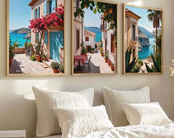 Grekisk väggkonst, Mamma Mia-inspirerade tryck, Abba-merchandise, Mykonos Santorini, Skopelos Grekland resetavla, Hotel Bella Donna-tryck