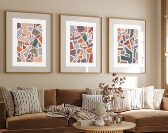 Geometric orange,Forest Green Century Print,Abstract Boho Wall Print,Organic Shapes Poster,Minimalist,Abstract Art Contemporary Art print A2