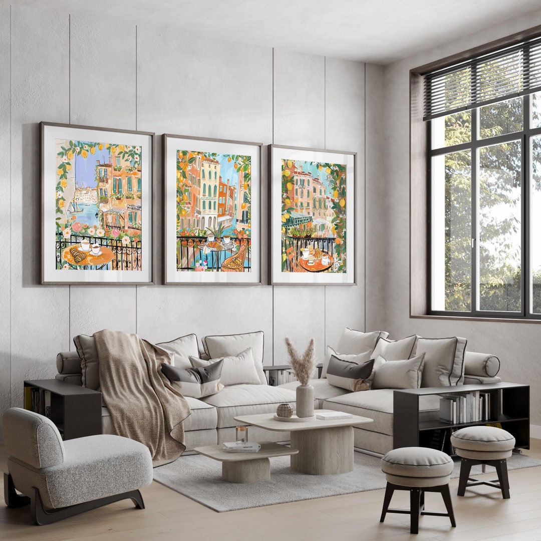 Italy Set of 3, Italy City Art , Italy Wall Art Print, Modern ...