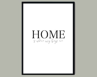 Home Is Where My Boys Are Quote Print Picture Wall Art,Hallway print,livingroom quote,gift,mothers day gift, office art, birthday gift
