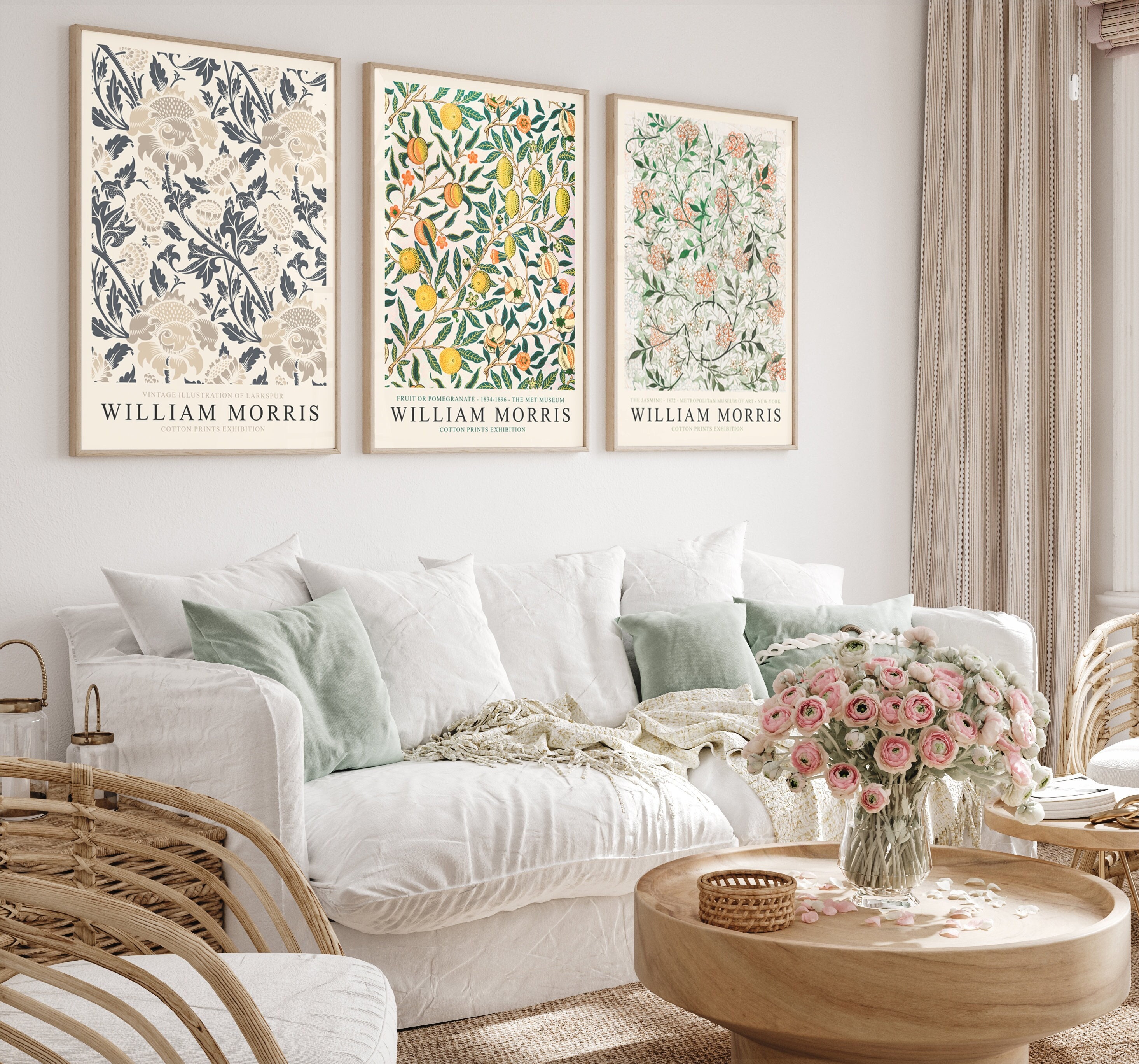 Set of 3 William Morris Prints, William Morris Art, Exhibition