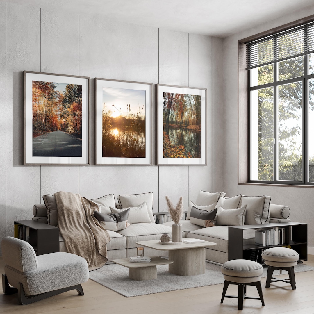 Set of 3 Prints, Living Room Decor,kitchen Decor, Nature Wall Art, Pine ...