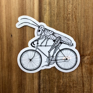 ¡Pegatina Biking Grasshopper para botella de agua, computadora portátil, etc.!
