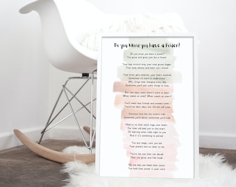 Follow Your Heart Children's Poem Poster for the bedroom/classroom (feelings & desires)