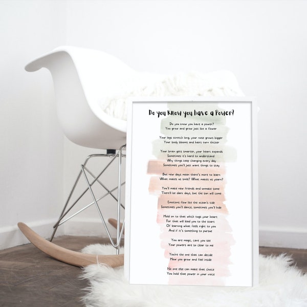 Follow Your Heart Children's Poem Poster for the bedroom/classroom (feelings & desires)