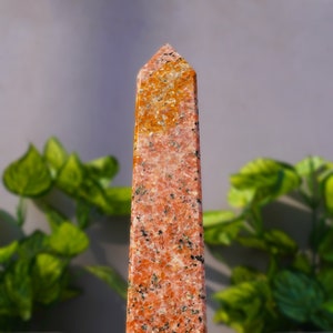 ORANGE RHODOCHROSITE Tower Beautiful | Large ~ 275MM | Natural Rhodochrosite Stone , Pink Rhodochrosite Stone Crystal Point 4 Faceted Tower