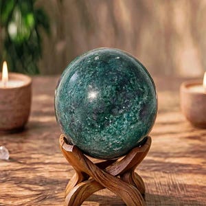 Ruby Apatite Sphere: Polished Indigo Blue Crystal Ball (50mm)-R5