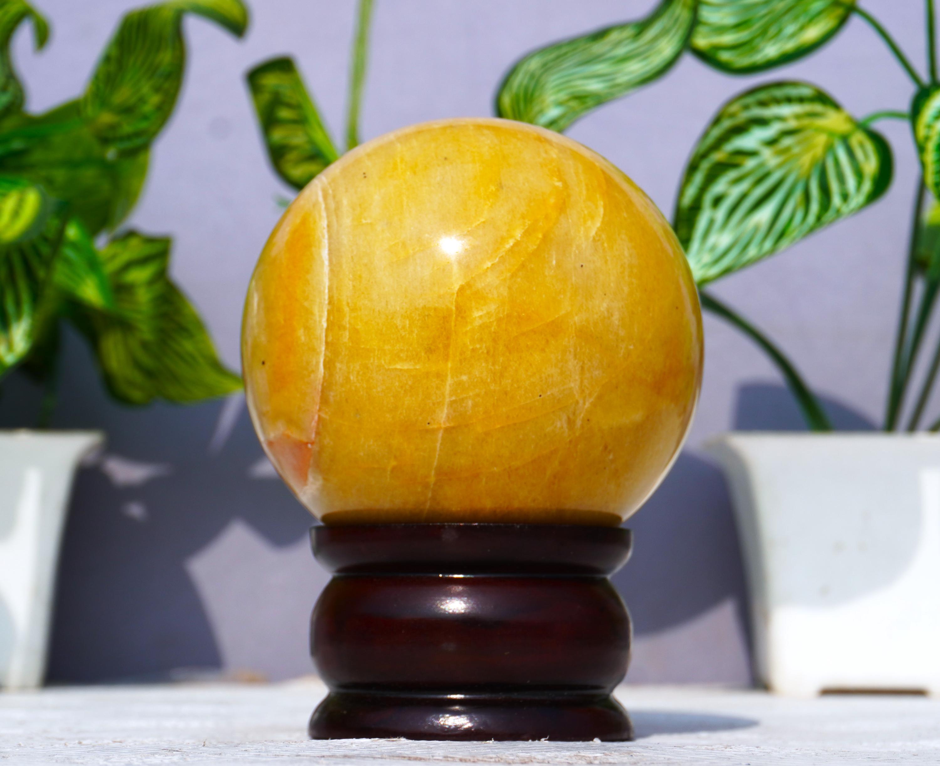 Esfera de jaspe amarillo A++ Hermosa / Grande ~ 80 MM / Minerales Cristal Curación Alta Vibración Meditación Metafísica ESFERA BOLA