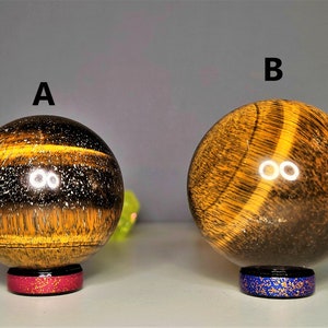 Esfera de cristal de ojo de tigre: piedra curativa de protección, decoración del hogar (45 mm-60 mm)