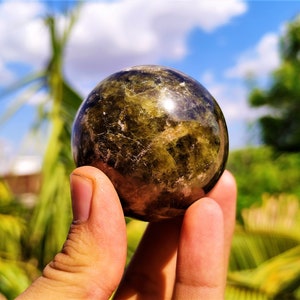 Green Vesuvianite Sphere (50MM): Natural Crystal Stone