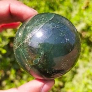 GREEN JADE SPHERE Beautiful | Large ~ 50MM | Green Jade Stone Minerals From Crystal Healing Metaphysical  Sphere Ball Hollyday Gifts
