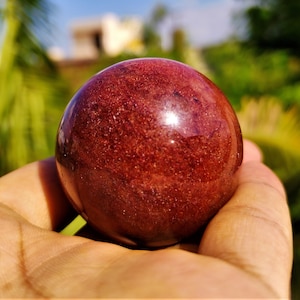 Strawberry Quartz Sphere Beautiful | Large ~ | 45MM  | Strawberry Quartz Crystal Quartz Natural Healing Stone Metaphysical SPHERE BALL