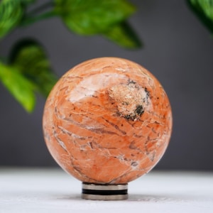 PINK ROSOPHIA SPHERE | Beautiful Large ~ 55MM | Natural Pink Rosophia Stone , Peach Moonstone Minerals Sphere Ball