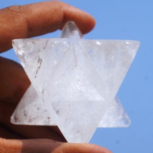 WHITE CLEAR QUARTZ Star Beautiful | Large ~ | 50MM  | Natural White Clear Quartz Star Crystal Healing Stone Metaphysical Stone Merkaba Star