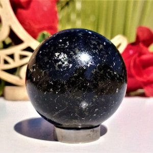 Rare Nuummite Sphere - NUUK - Greenland Origin- 43 Sold Out-  Gift/Decor/ Collection