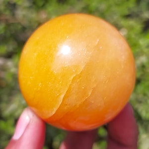 ORANGE SPHERE-50MM, Orange Calcite Sphere, Metaphysical Stone, Healing Crystal Stone Sphere- Orange Color Lover Gift Ideas and Decor