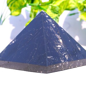 Black Tourmaline Pyramid: Natural Crystal Energy Stone (90MM)