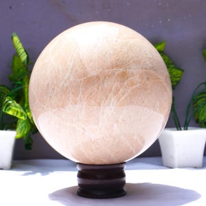 Große Pfirsich Mondstein Sphäre: Heilende Kristall Meditations Kugel (150 MM, 4.5KG