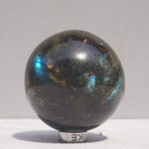 Labradorite Sphere: 70MM Green Flashy Crystal Ball