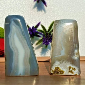 Blue Lace Agate Freeform: Natural Crystal Healing Stone (70MM)