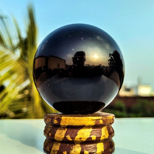 Obsidian Sphere - Etsy