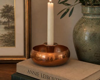 Vintage Coppercraft Guild Copper Candleholder | Mid Century Modern Taunton, MA | MCM Copper Taper Candle Holder | Sculptural Copper Decor